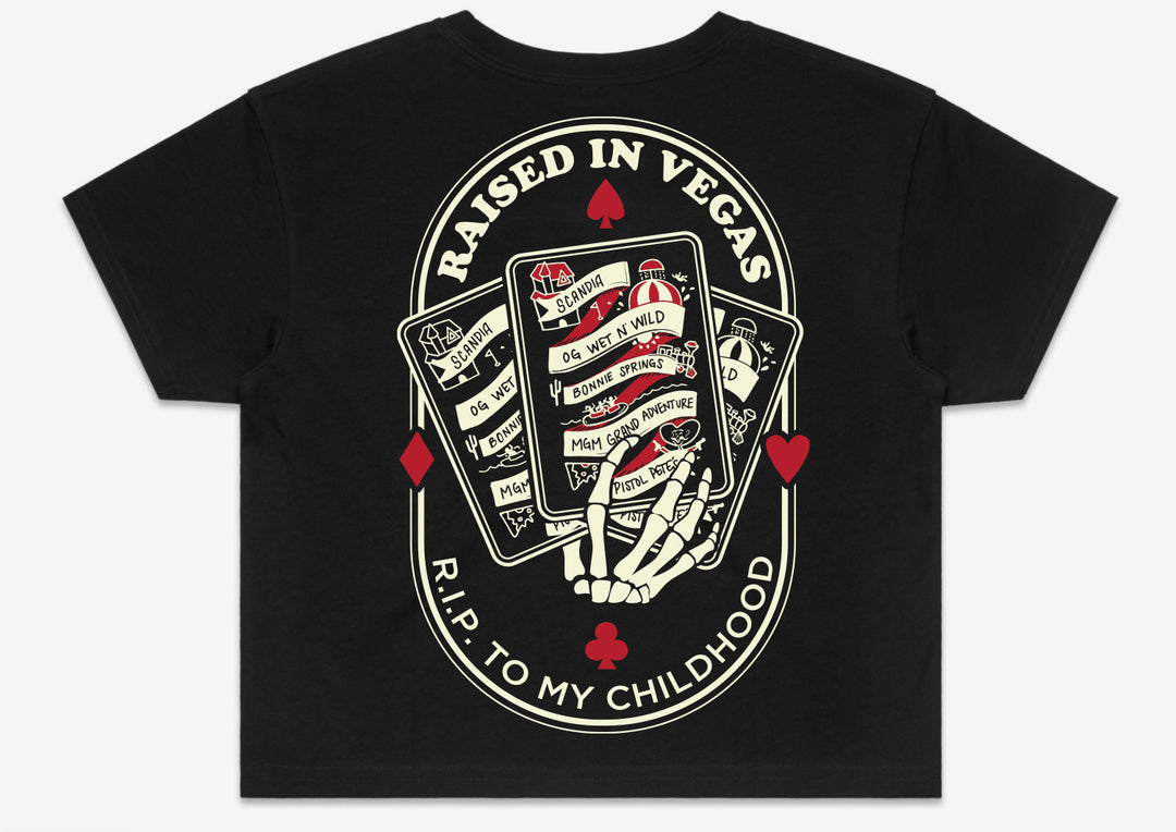 Raised in Vegas's RIP to my Childhood Cropped T-shirt (Womens)