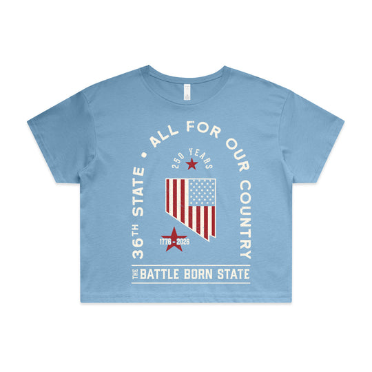 Nevada Celebrates 250 Years of USA- Crop T-shirt (Womens)