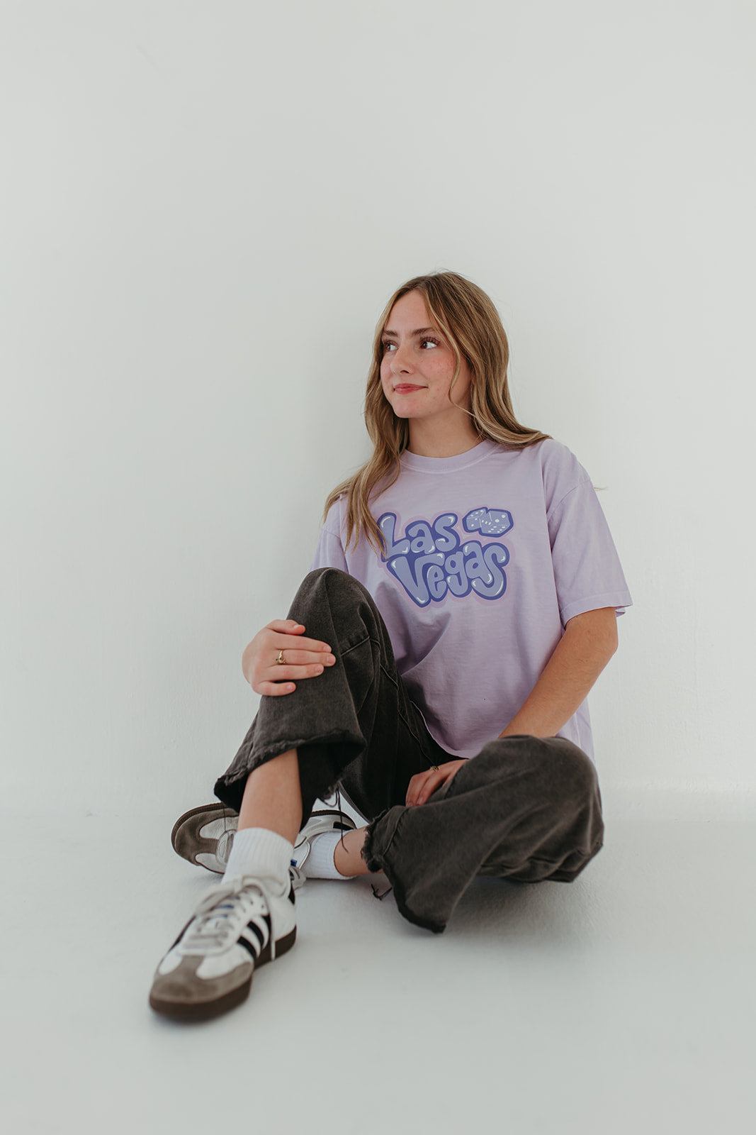 Bubbly Las Vegas Lavender Cropped T-shirt (Womens)