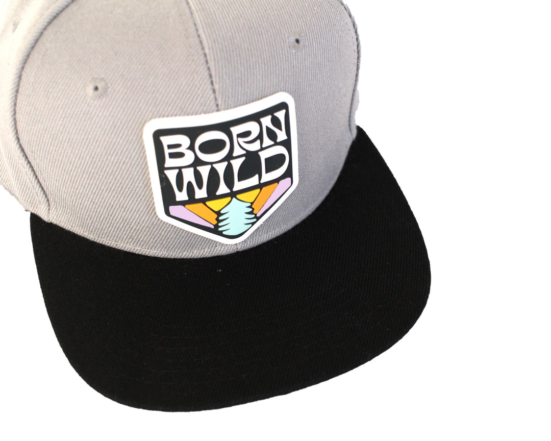 BORN WILD Black Snapback Trucker Hat (Baby & Kids)