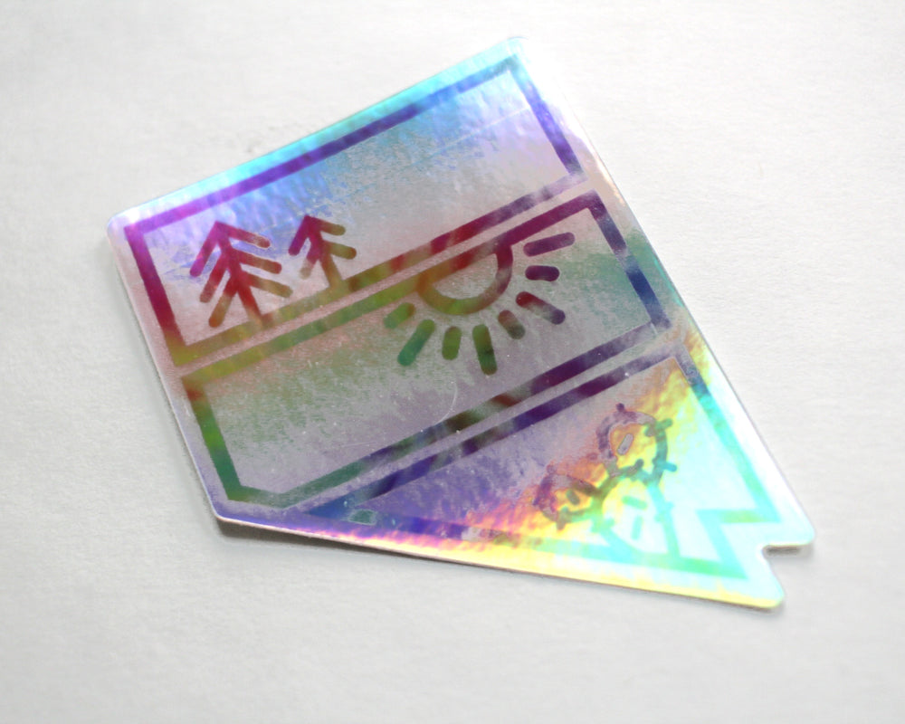 Holographic Pine Sun Cactus Nevada Sticker