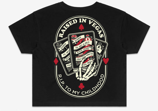 Raised in Vegas's RIP to my Childhood Cropped T-shirt (Womens)