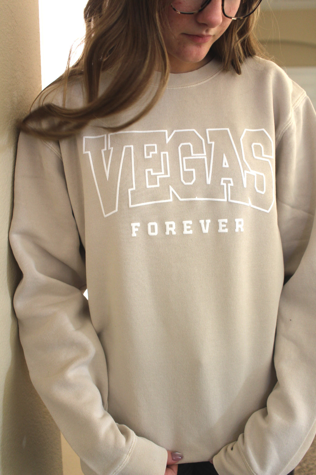 Vegas Forever Puff College-style Sweatshirt (unisex)