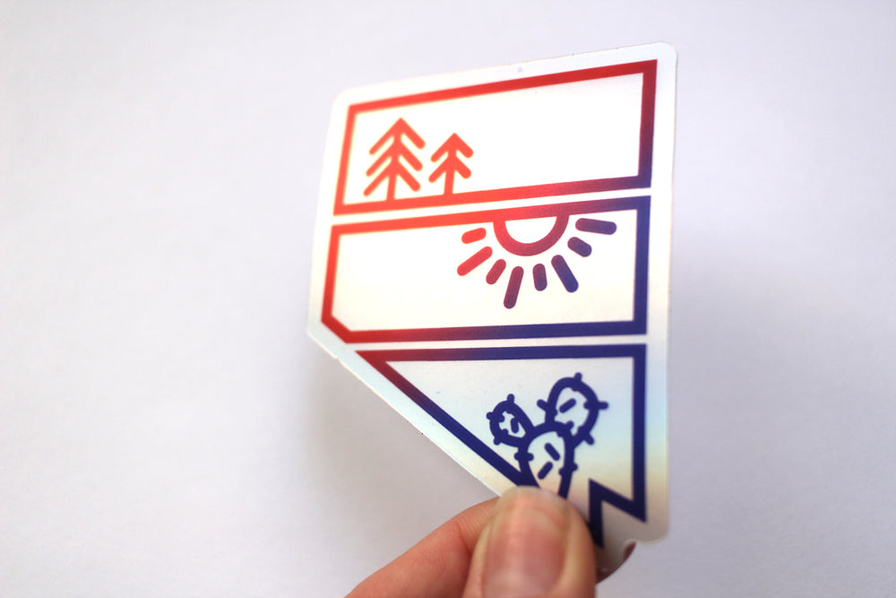 Patriotic Pine Sun Cactuc holographic sticker