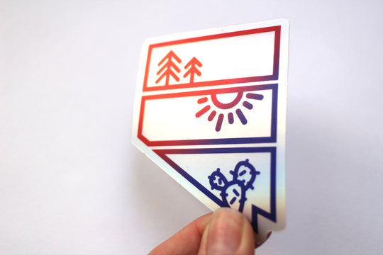 Patriotic Pine Sun Cactuc holographic sticker