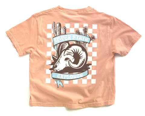 Checkered Silver State Skate tee (Cropped) 