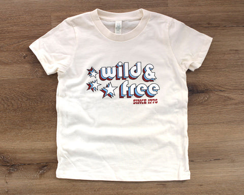 Wild & Free Retro Fourth of July t-shirt (kids)