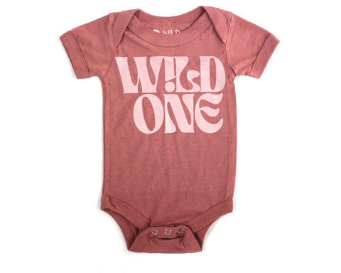 Wild One Mauve onesie (Baby)