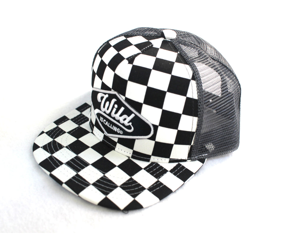 Checkered Trucker Wild is Calling Patch Hat (Adult)